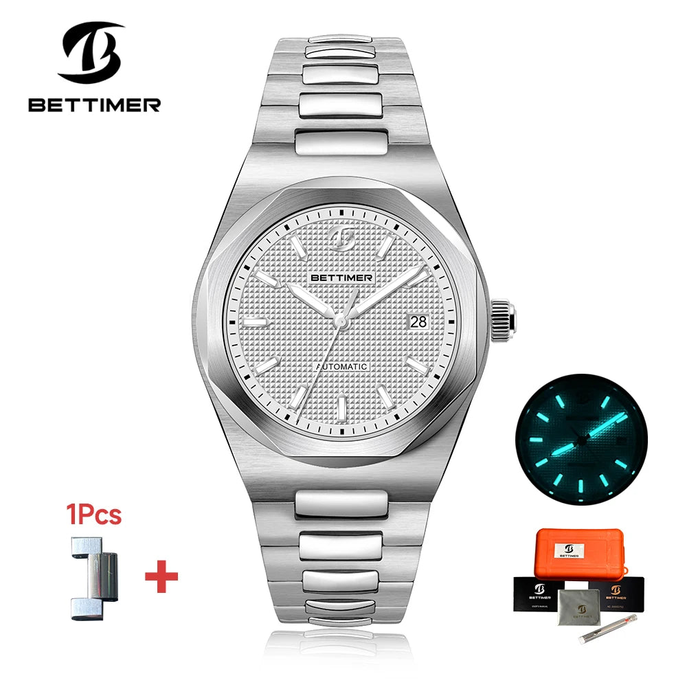 2025 New BETTIMER Men's Automatic Mechanical Watches PT5000 Sapphire Glass Luxury Sport 10Bar Clock BWG-9 B8001 V2 38.5mm