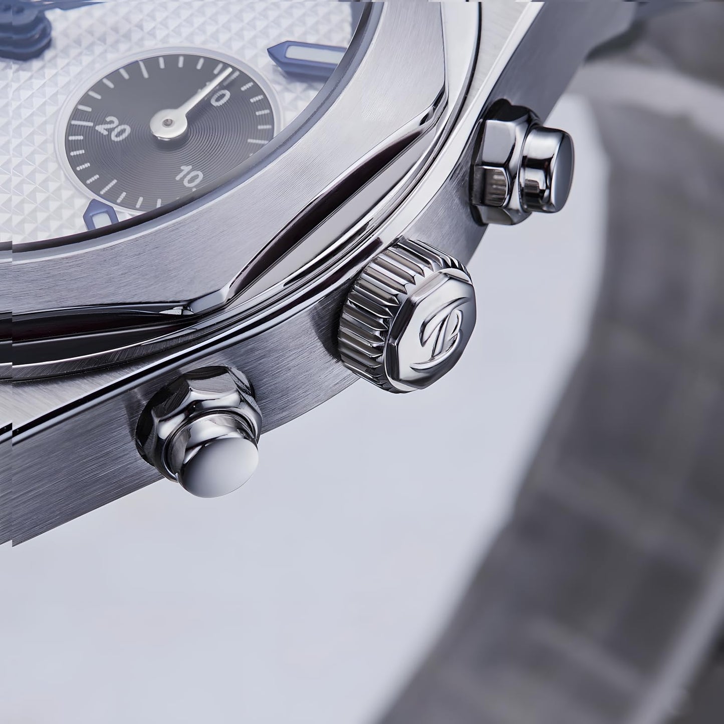 BETTIMER Men's Mechanical Chronograph Wristwatch with ST1903 Movement - 38.5mm 316L Stainless Steel Sapphire Luminous Manual Winding Chronograph Watches for Men