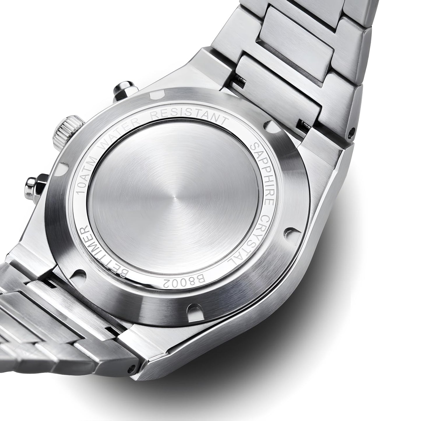 BETTIMER Men's Mechanical Chronograph Wristwatch with ST1903 Movement - 38.5mm 316L Stainless Steel Sapphire Luminous Manual Winding Chronograph Watches for Men