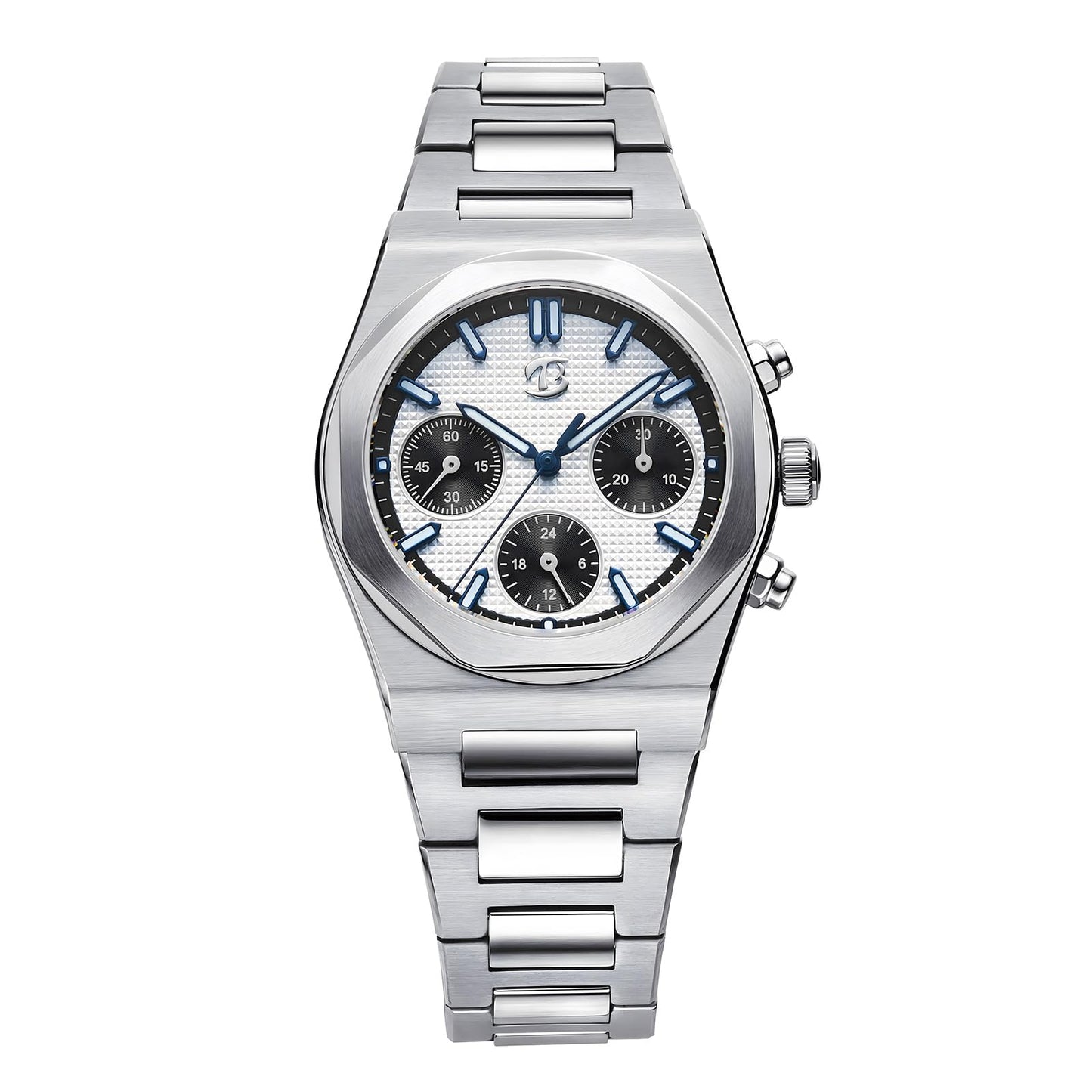 BETTIMER Men's Mechanical Chronograph Wristwatch with ST1903 Movement - 38.5mm 316L Stainless Steel Sapphire Luminous Manual Winding Chronograph Watches for Men