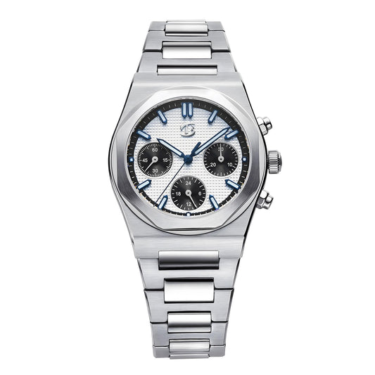 BETTIMER Men's Mechanical Chronograph Wristwatch with ST1903 Movement - 38.5mm 316L Stainless Steel Sapphire Luminous Manual Winding Chronograph Watches for Men